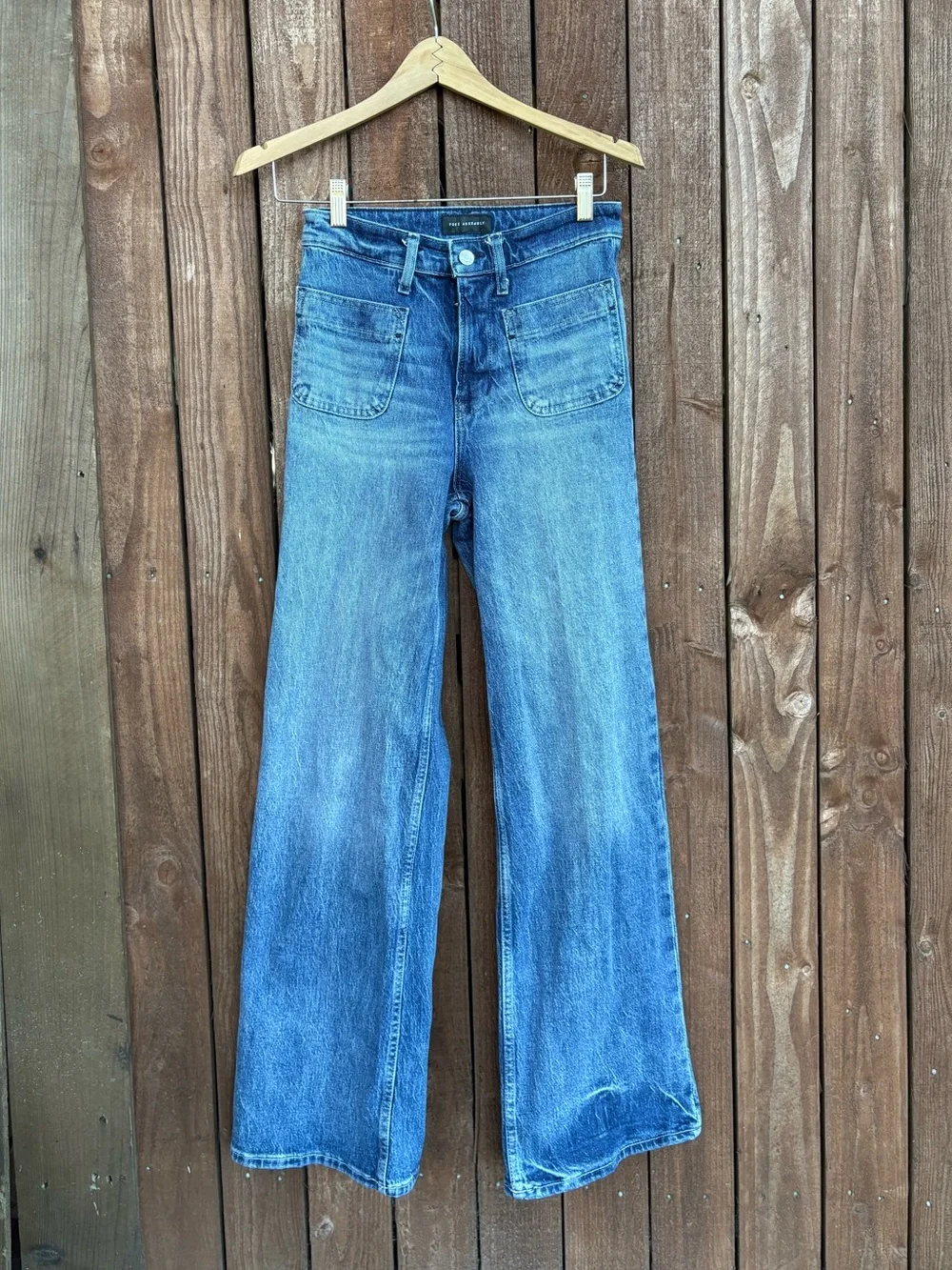 Free Assembly Medium Acid Wash Wide Leg High Rise Jeans - Picture 2 of 5
